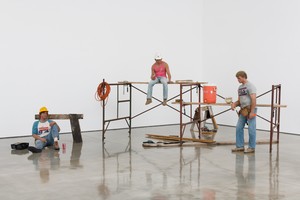 <p>Duane Hanson, <em>Lunchbreak</em>, 1989, oil on polyvinyl with mixed media, overall dimensions variable © 2018 Estate of Duane Hanson/Licensed by VAGA at Artists Rights Society (ARS), New York. Photo: Jeff McLane</p>
