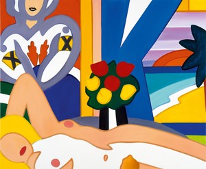 <p>Tom Wesselmann, <em>Sunset Nude with Matisse</em>, 2002, oil on canvas, 66 × 80 inches (167.6 × 203.2 cm)</p>