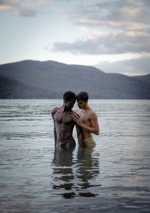 Calvin Royal III and João Menegussi in rehearsal for Touché (2020), choreographed by Christopher Rudd, Silver Bay, New York, 2020. Photo: Christopher Rudd and João Menegussi