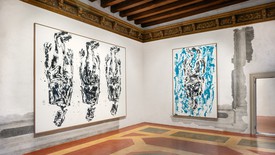 Installation view, Georg Baselitz: Archinto, Museo di Palazzo Grimani, Venice, May 19, 2021–November 27, 2022. Photo: Matteo De Fina