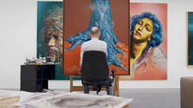 Glenn Brown in his studio