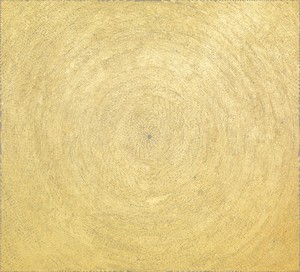<p>Y.Z. Kami, <em>Gold Dome</em>, 2017, gold leaf on linen, 63 × 70 inches (160 × 177.8 cm), Mr. and Mrs. David Su Collection. Photo: Rob McKeever</p>