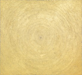 Y.Z. Kami, Gold Dome, 2017, gold leaf on linen, 63 × 70 inches (160 × 177.8 cm). Mr. and Mrs. David Su Collection.