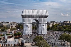 Arc de Triomphe wrappeded in fabric