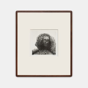 Drawing of a head of a girl in black