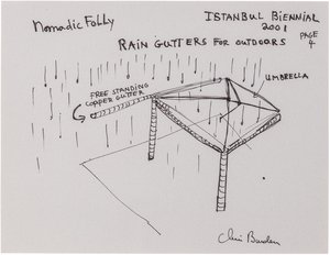 Drawings of instructions of how to assemble a sculpture
