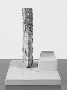 Scale model of a wrapped building