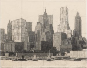 Drawing of cityscape