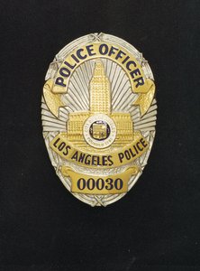 Oversize replica of a Los Angeles Police Department badge